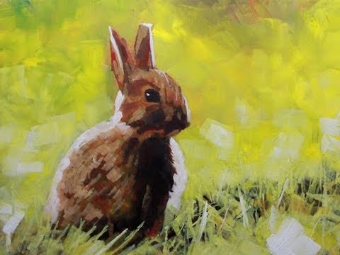 480x360 How To Paint With Acrylics On Canvasabstract Realist Painting - Bunny Painting