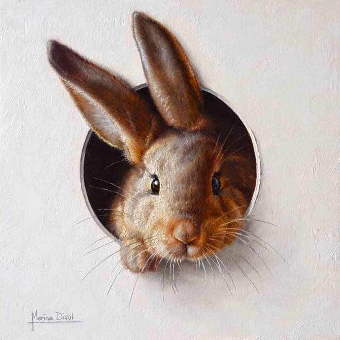 700x700 Oh, By The Way Beauty Bunny Painting Marina Dieul - Bunny Painting