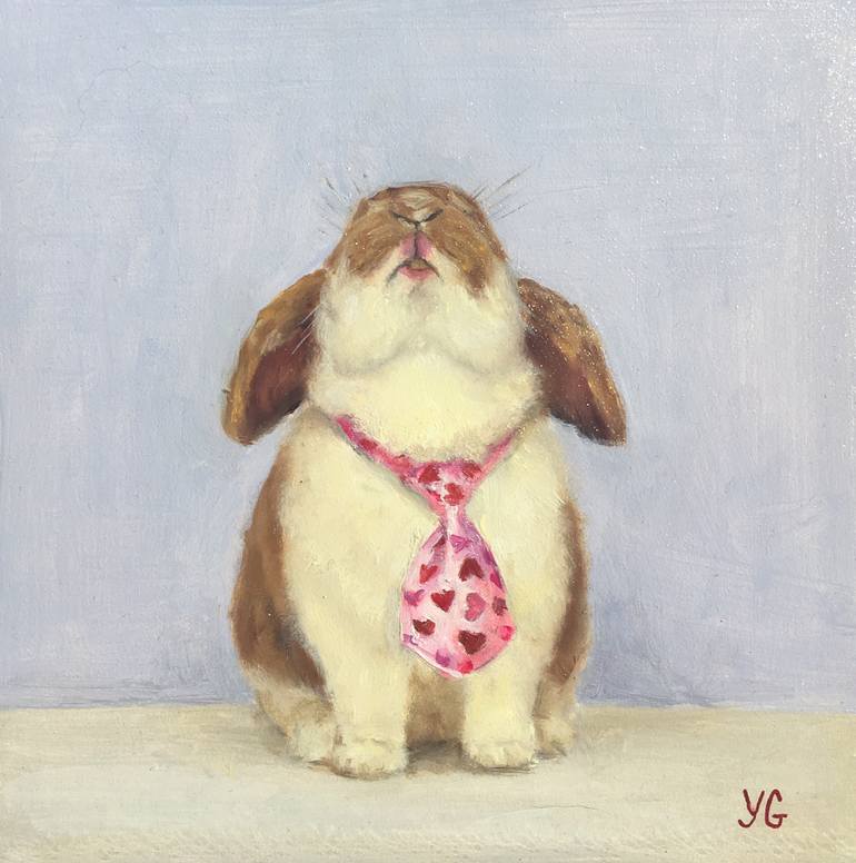 770x776 Saatchi Art Milla. Bunny Painting. Original Oil Painting - Bunny Painting