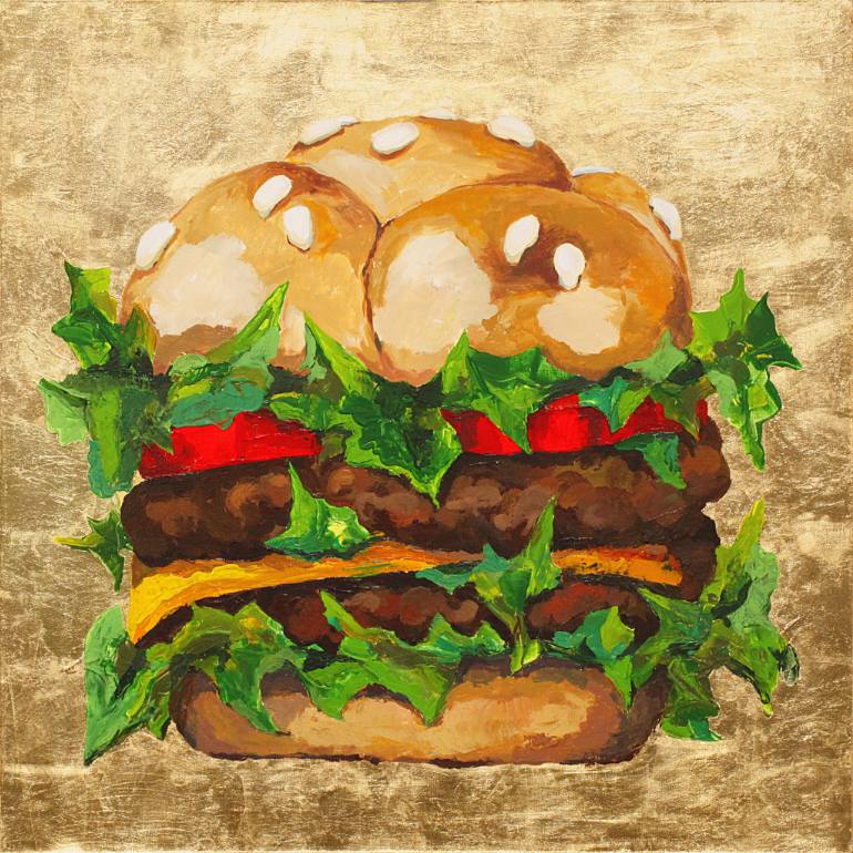 770x770 Saatchi Art Burger Painting By Daria Bagrintseva - Burger Painting