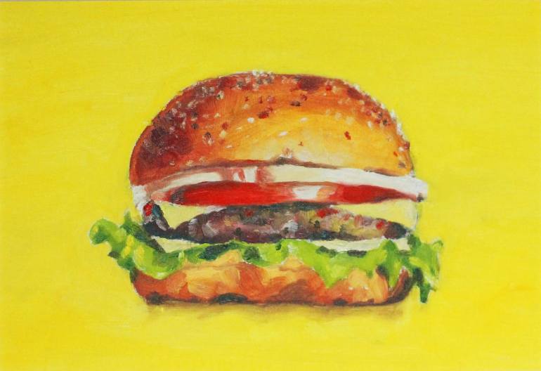 770x528 Saatchi Art Burger Painting By Svitlana Iordatii - Burger Painting
