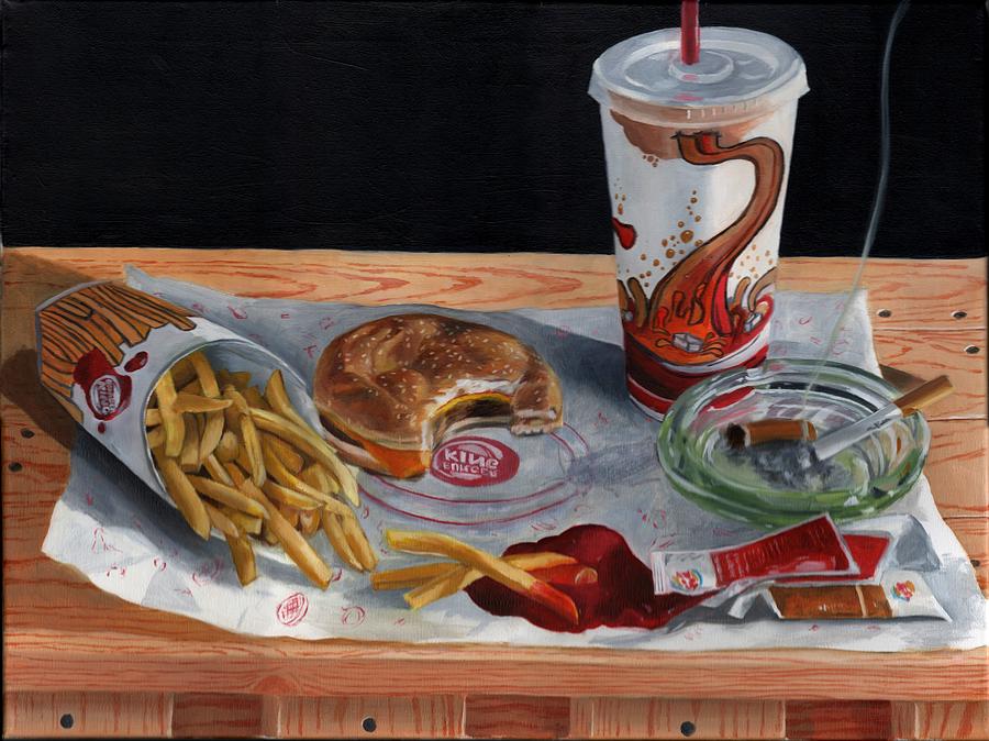 900x674 Burger King Value Meal No. 2 Painting By Thomas Weeks - Burger Painting