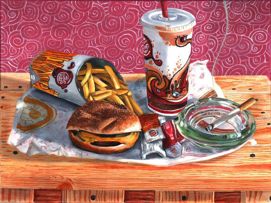 900x675 Burger King Value Meal No. 4 Painting By Thomas Weeks - Burger Painting