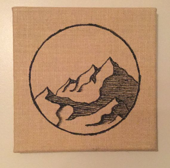 570x562 Inspired By A Colorado Mountain Range, This Piece Is On A 10 X 10 - Burlap Canvas Painting