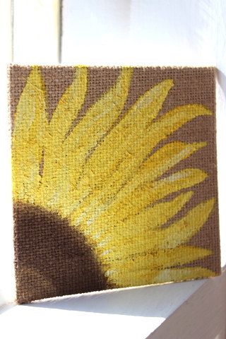 320x480 Burlap Wreath Sunflower Paintings, Burlap Canvas And 4x4 - Burlap Canvas Painting