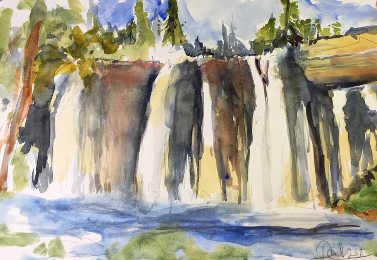 770x531 Saatchi Art Burney Falls Near Redding Painting By Daniel Clarke - Burney Painting