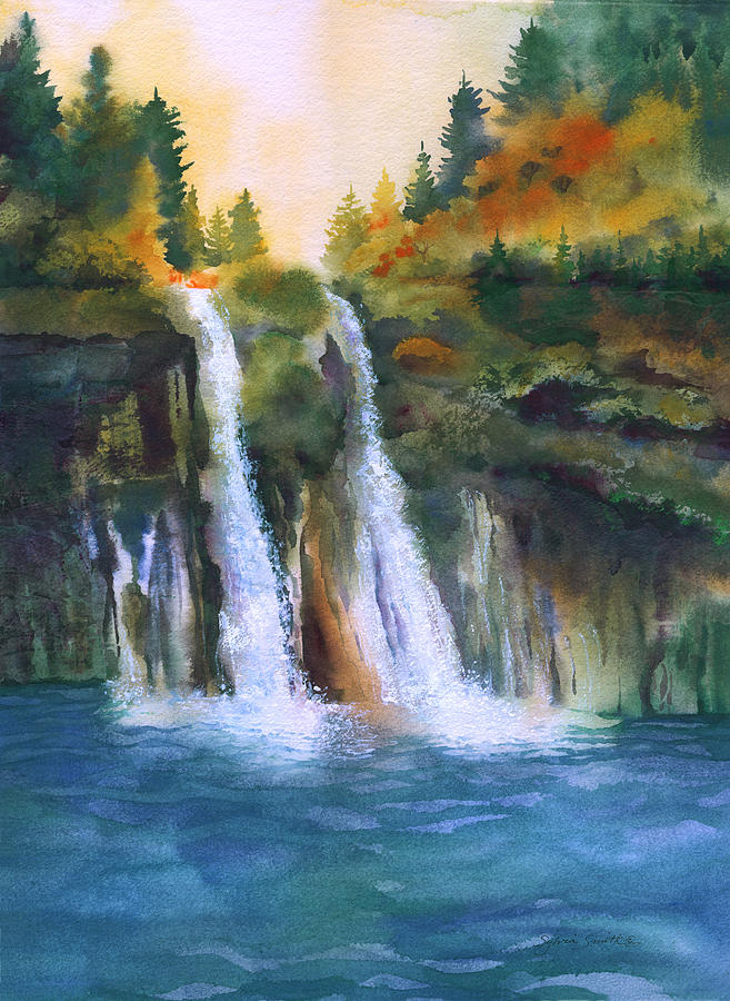 657x900 Burney Falls Painting By Sylvia Smith - Burney Painting