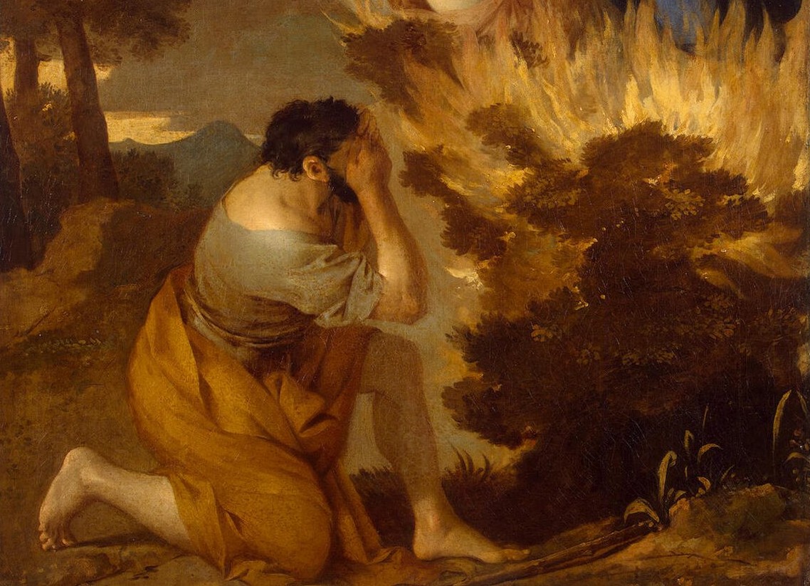 1138x823 Moses And The Burning Bush 1226 Bc God Speaks To Sutori - Burning Bush Painting