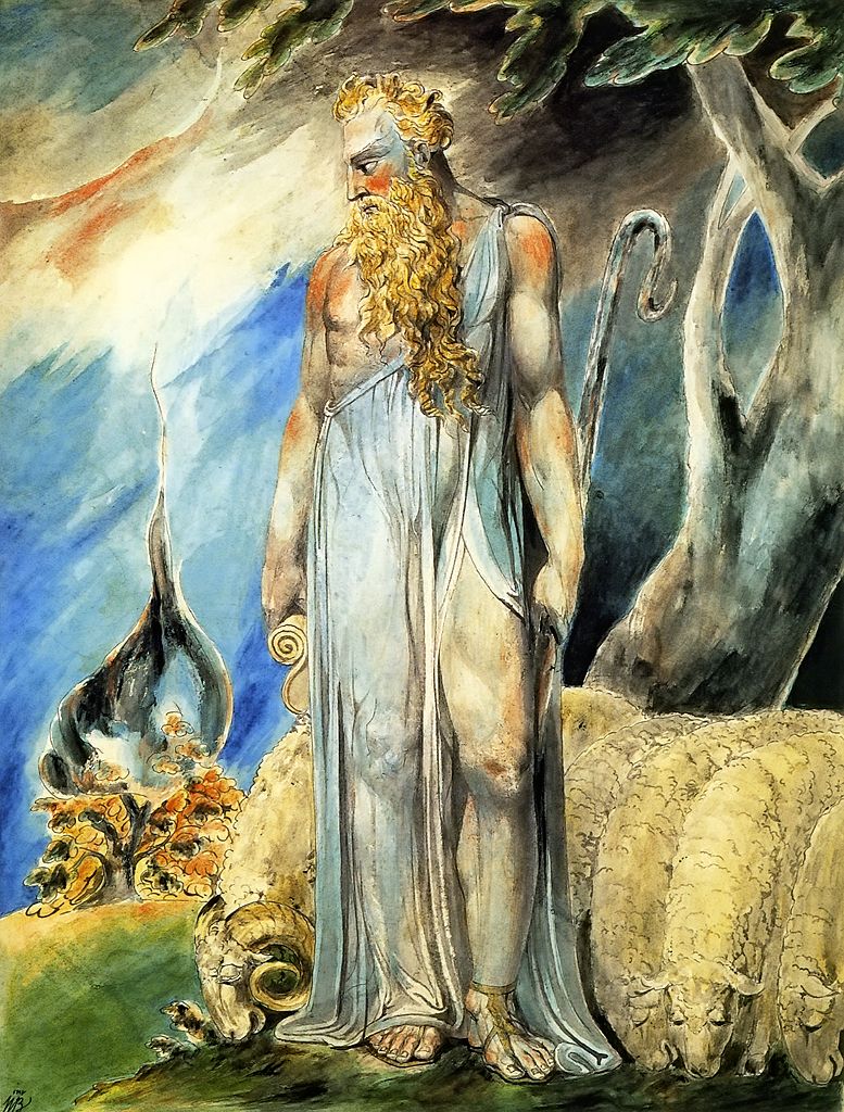 777x1024 Moses And The Burning Bush By William Blake The Genius - Burning Bush Painting