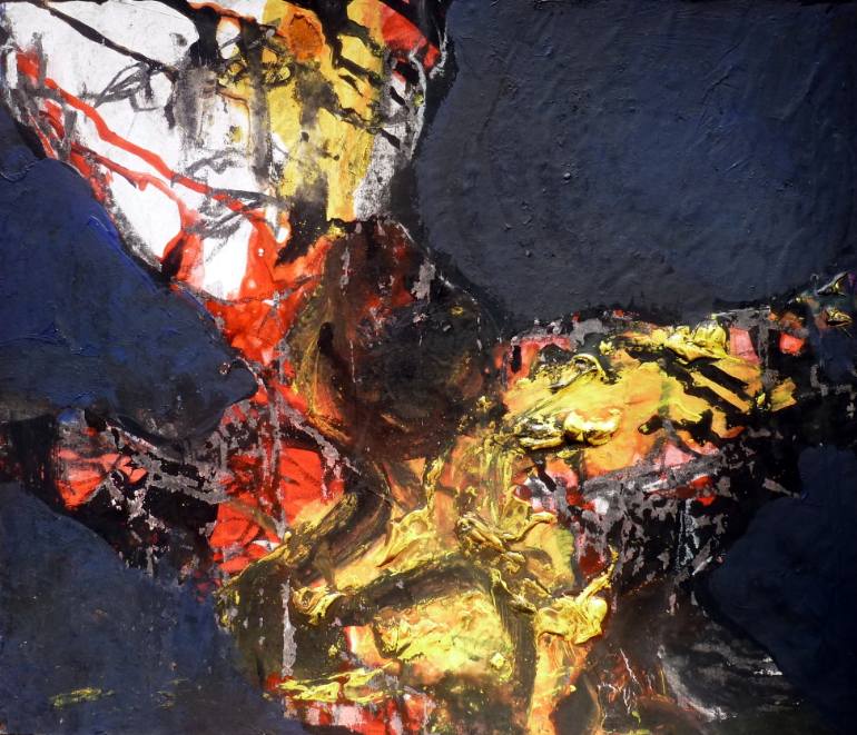 770x661 Saatchi Art Burning Man Painting By H Schlagen - Burning Man Painting