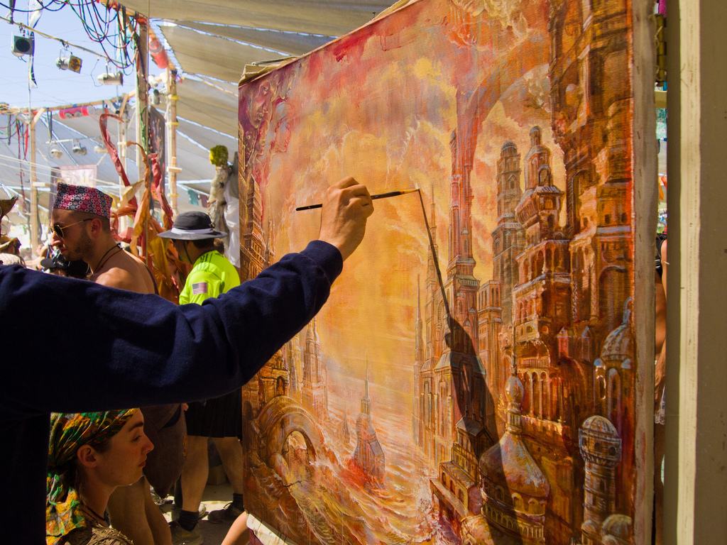 1024x768 Almost Burning Man Time Painting Center Camp Is A Mecca - Burning Man Painting
