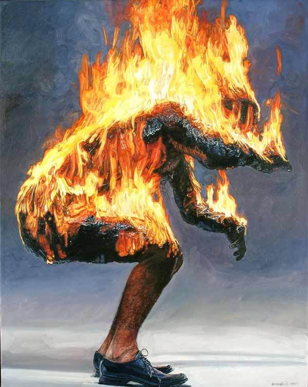 600x754 The Burning Man - Burning Man Painting