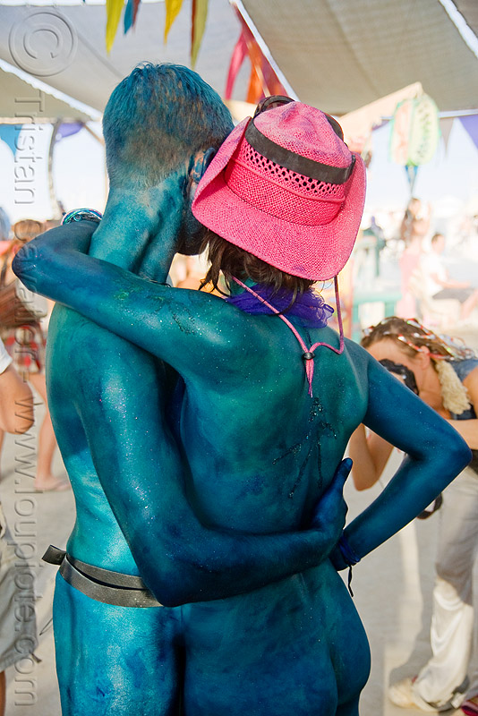 534x800 Burning Man, Body Painted Couple, A Amp J - Burning Man Painting
