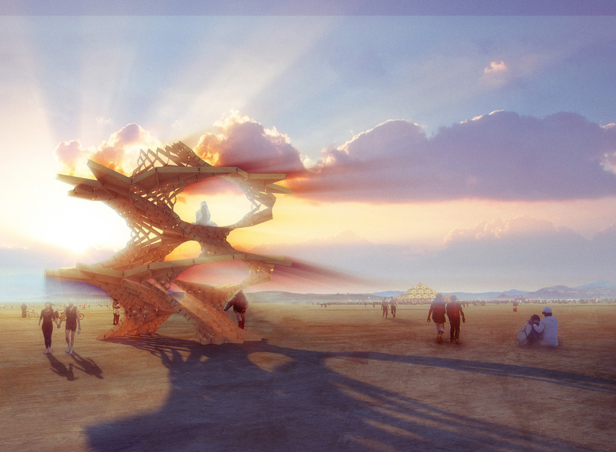2000x1467 Gallery Of 3 Student Designed Pavilions From Ds10 To Be Built - Burning Man Painting