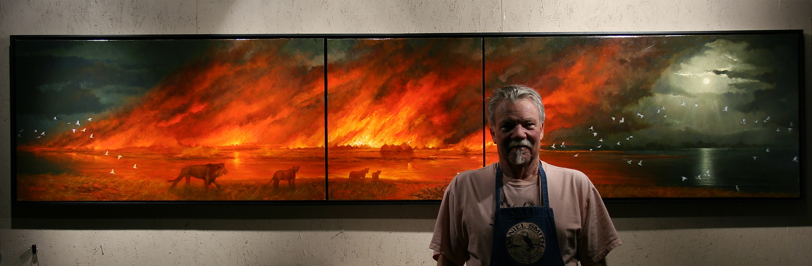 3178x1041 Paintings - Burning Painting