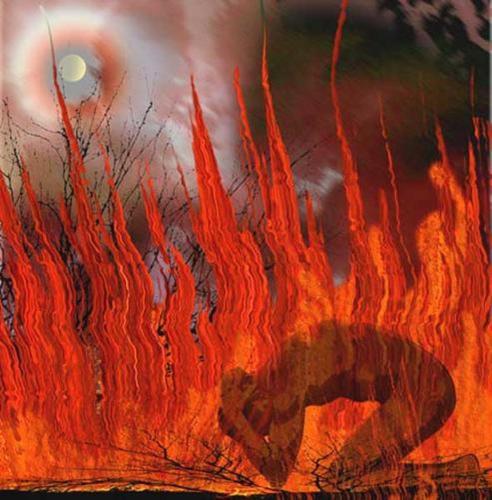 492x500 Paintings While My House Was Burning By Rob Nye Studios - Burning Painting