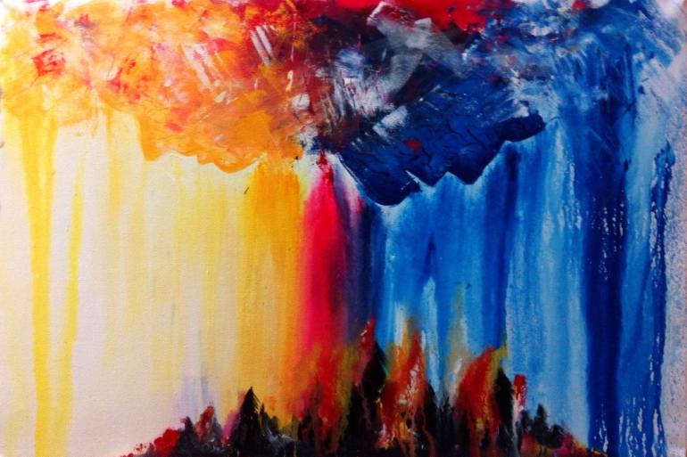 770x513 Saatchi Art My Face Is Burning Painting By Suraj Prajapati - Burning Painting