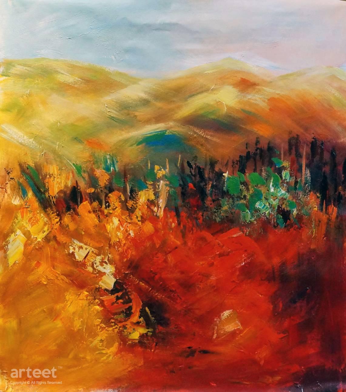 1141x1293 The Burning Hills Art Paintings For Sale - Burning Painting