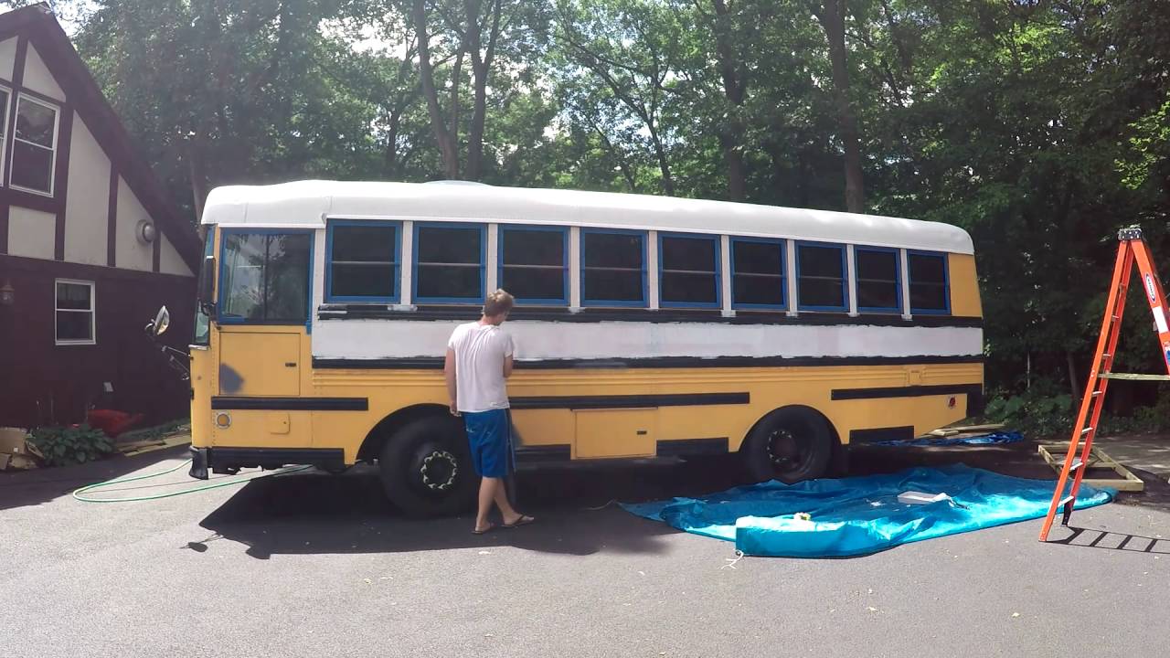 1280x720 Painting The School Bus Timelapse - Bus Painting