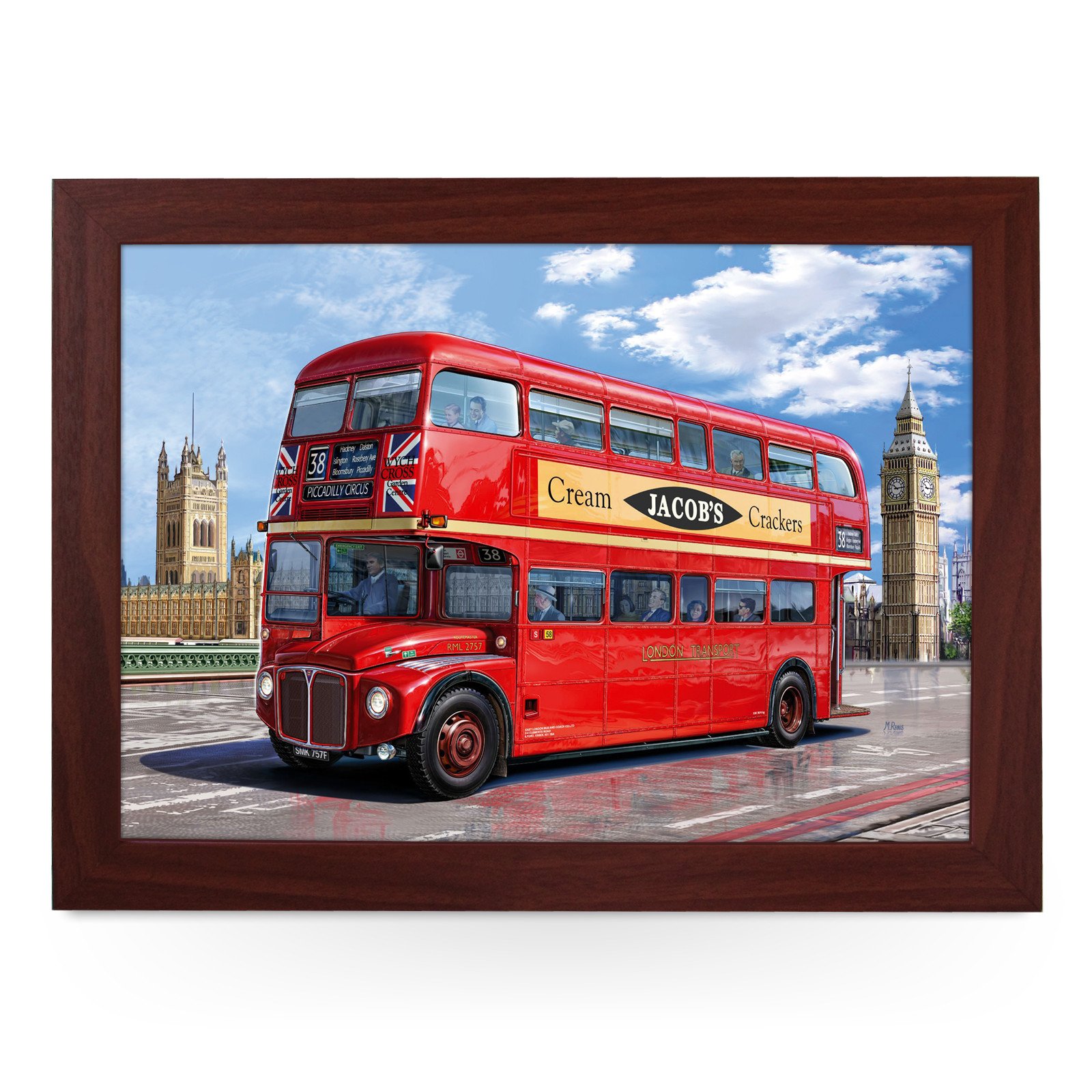 1600x1600 Routemaster London Bus Painting Lap Tray - Bus Painting