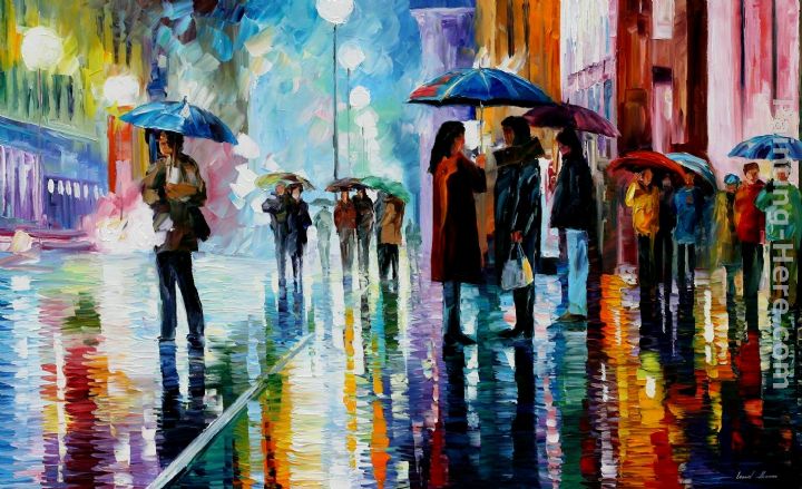 720x439 Leonid Afremov Bus Stop - Bus Stop Painting