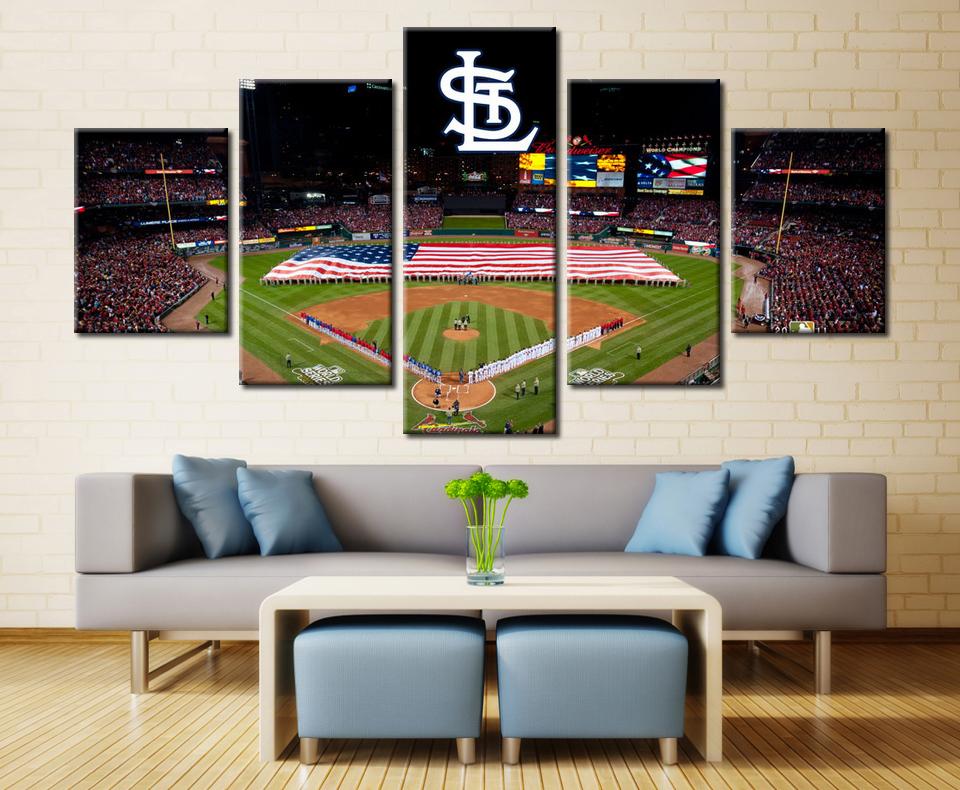 960x790 5 Piece St. Louis Busch Stadium Baseball Canvas Wall Art For Sale - Busch Stadium Painting