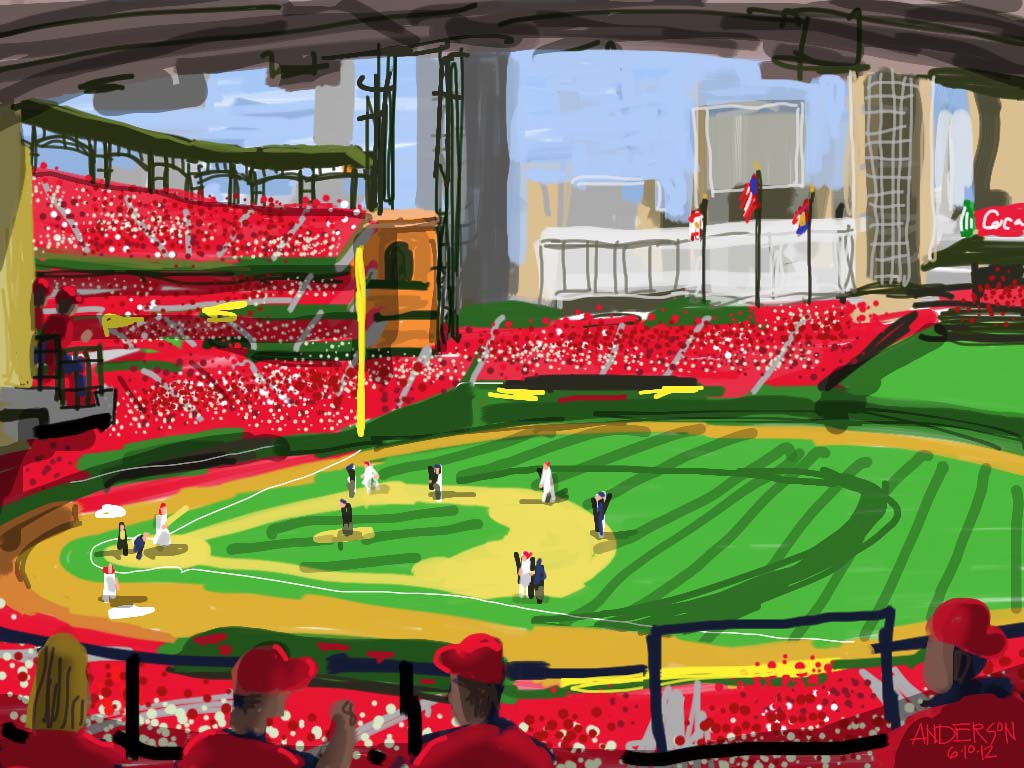 1024x768 Urban Sketchers Midwest Bases Loaded! St. Louis - Busch Stadium Painting