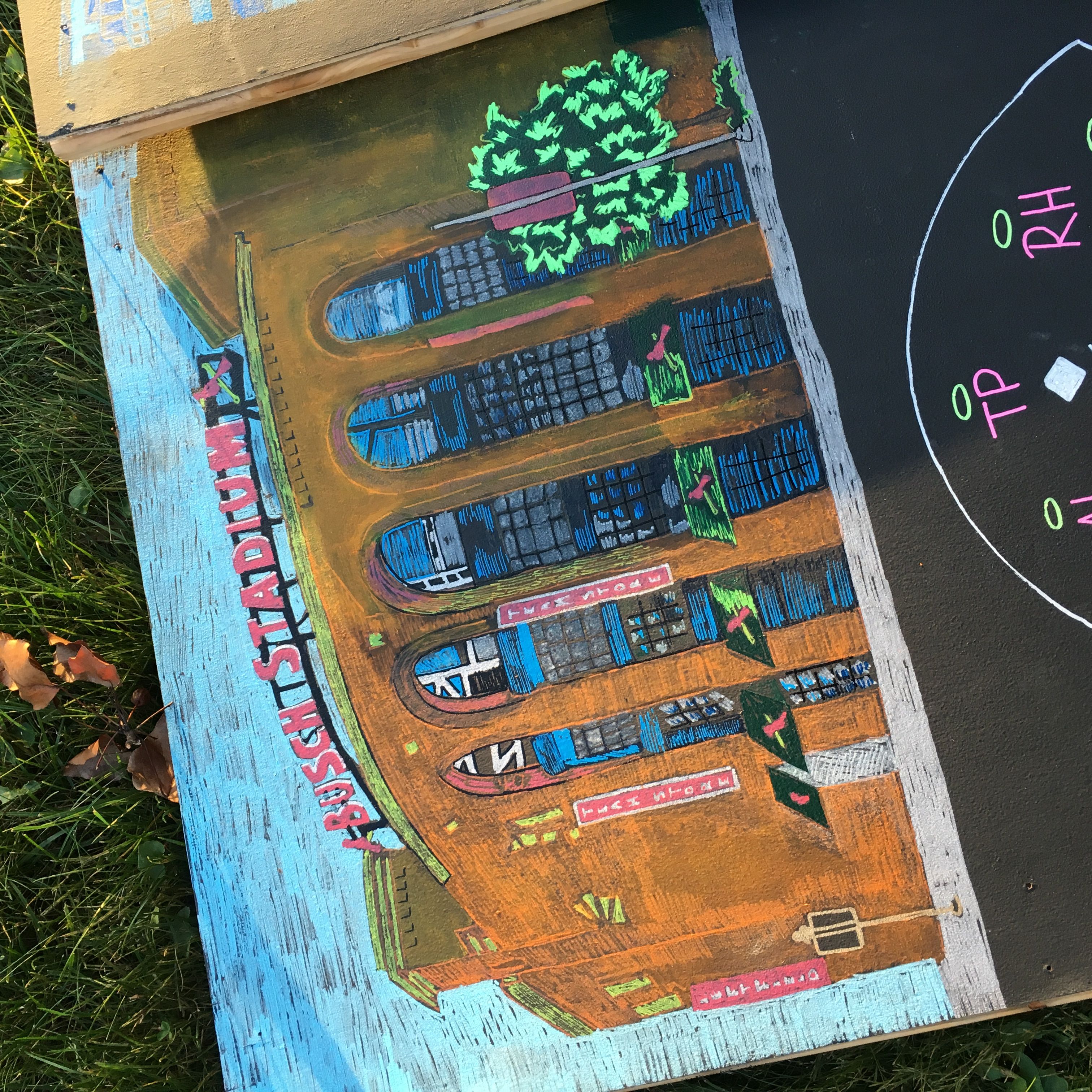 3024x3024 Busch Stadium Chalkboard Painting Baseballsoftball Wedding - Busch Stadium Painting