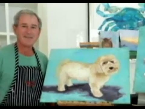 480x360 George W. Bush's Paintings Revealed - Bush Dog Painting