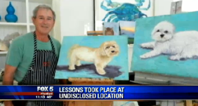 640x343 George W. Bush Will Go Down In History As A Great Artist, Says - Bush Dog Painting