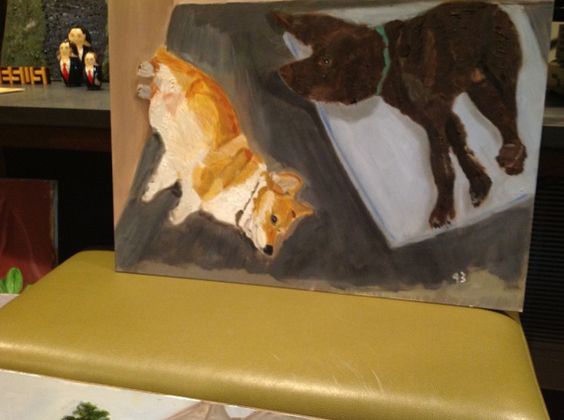 564x420 Maybe George W. Bush Is The Dog In His Dog Paintings - Bush Dog Painting
