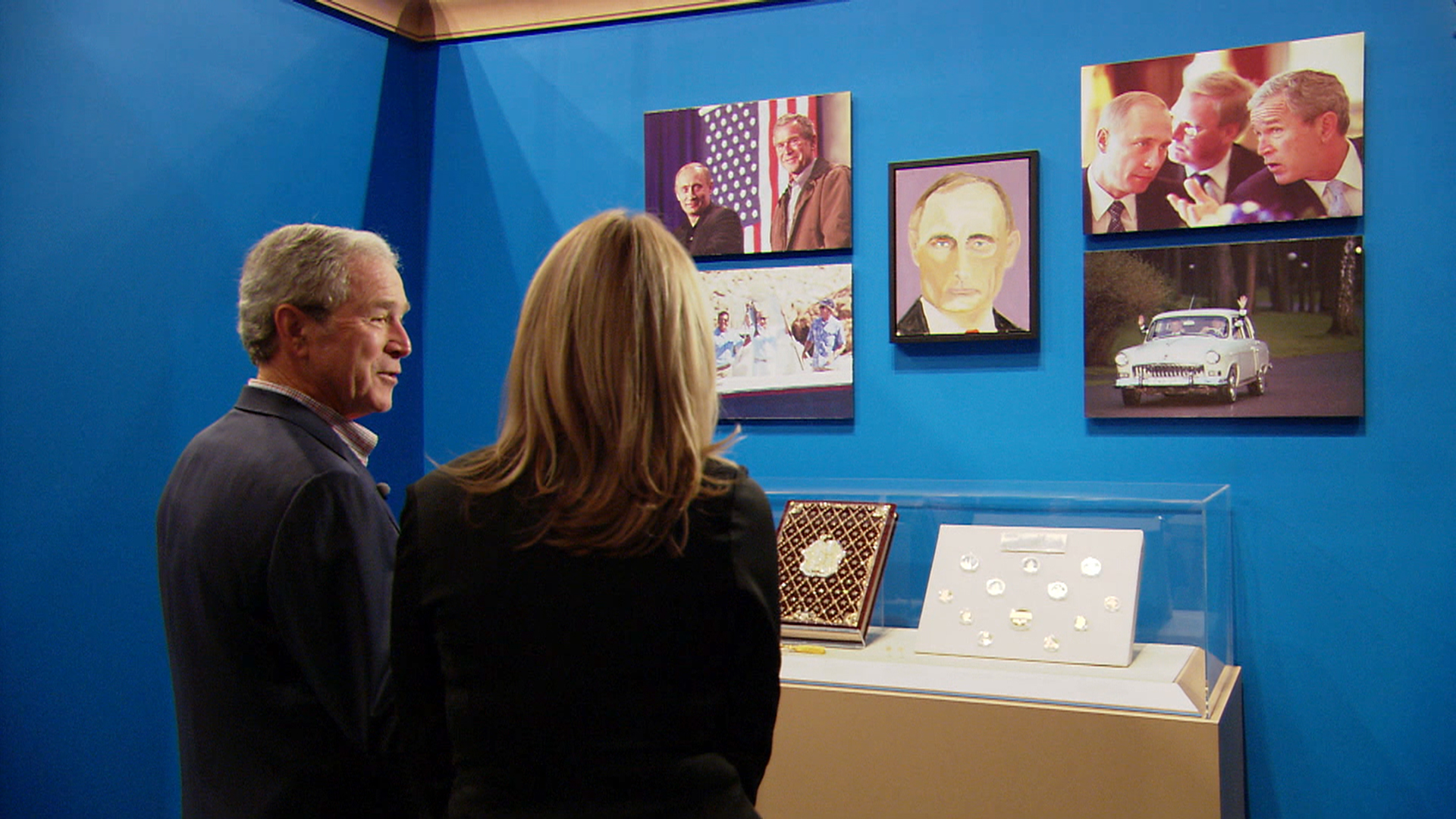 1920x1080 Putin To Bush My Dog Is Bigger, Stronger Than Yours - Bush Dog Painting