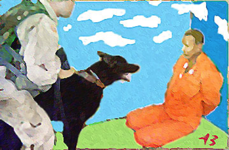 750x490 Fauxsclusive! A New Batch Of Oddly Disturbing George W. Bush - Bush Dog Painting
