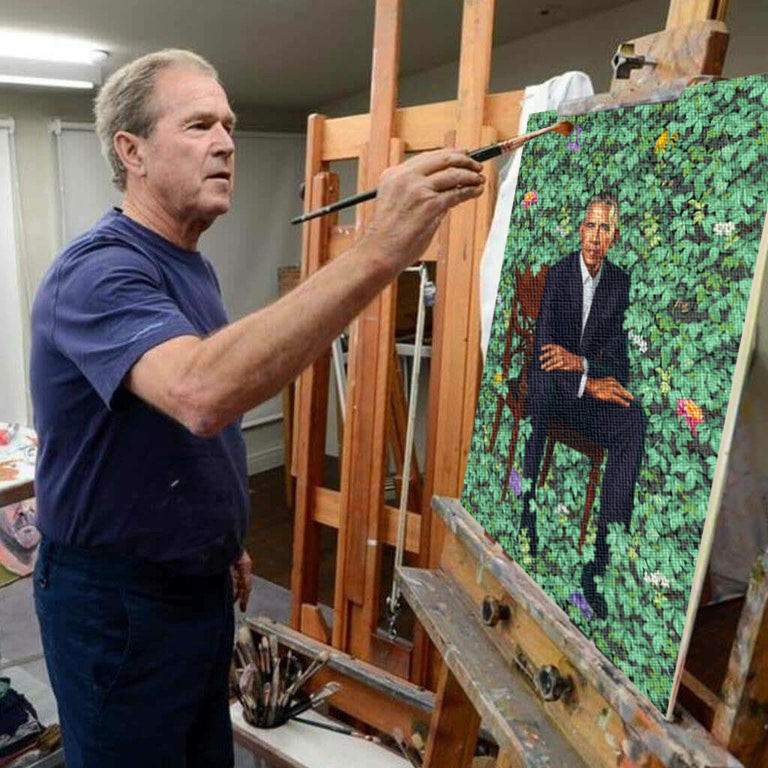 768x768 George W. Bush Painting A Portrait For The National Portrait - Bush Painting