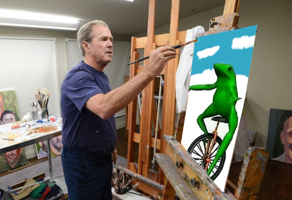 600x410 Psbattle George W. Bush Painting A Portrait Photoshopbattles - Bush Painting