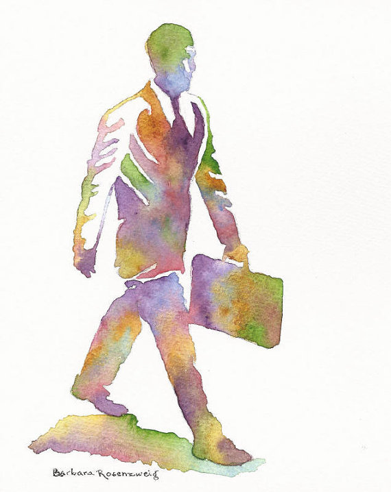 570x718 Graduate Wall Art, Graduation Gift For Him, Fathers Day Gift, Dad - Businessman Painting