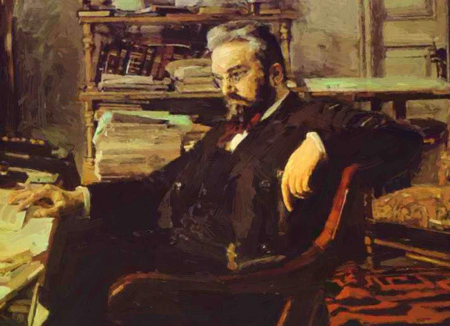 900x651 Portrait Of A Businessman K Artsybushev Painting By Vrubel Mikhail - Businessman Painting