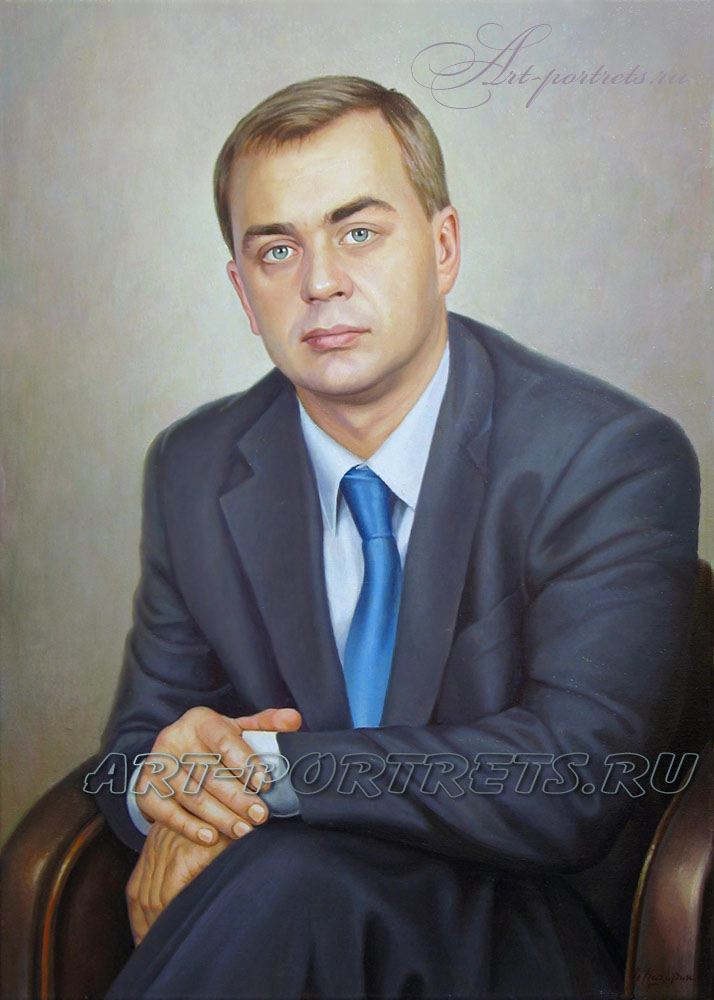 714x1000 Portrait Of Businessman. Male Painting. Mens Portrait - Businessman Painting