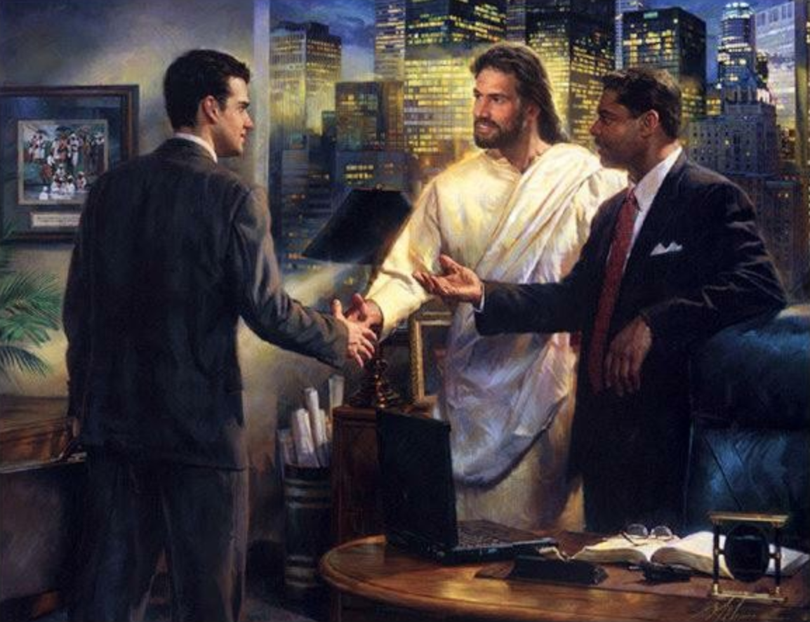 1154x886 The Most Awkward Jesus Painting I'Ve Ever Seen Zack Hunt - Businessman Painting