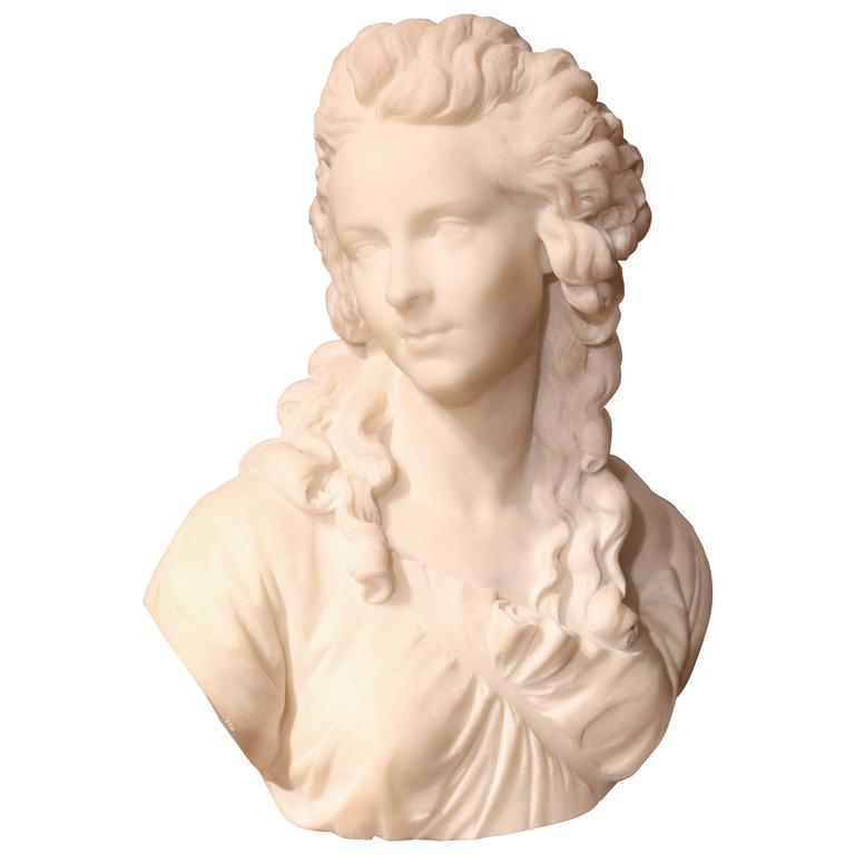 768x768 Marble Bust Of A Woman, French, 19th Century For Sale - Bust Of A Woman Painting