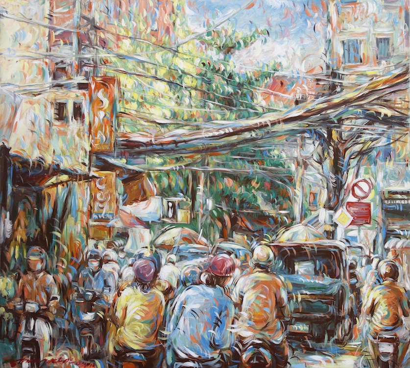 837x750 Busy Street Corner Vietnamese Painting Buy Paintings - Busy Painting
