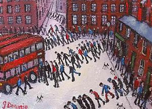 300x215 Superb James Downie Oil Painting - Busy Painting