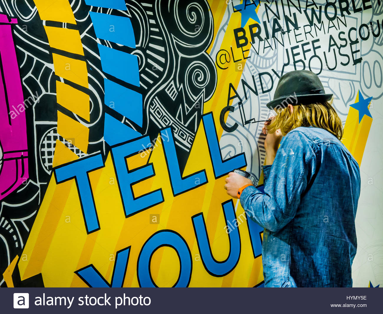 1300x1065 Young Signboard Artist Busy Painting A Signboard Using Vibrant - Busy Painting