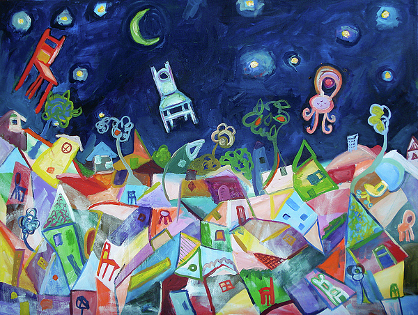 600x452 Busy City Painting By Kari Sagal Allgire - Busy Painting