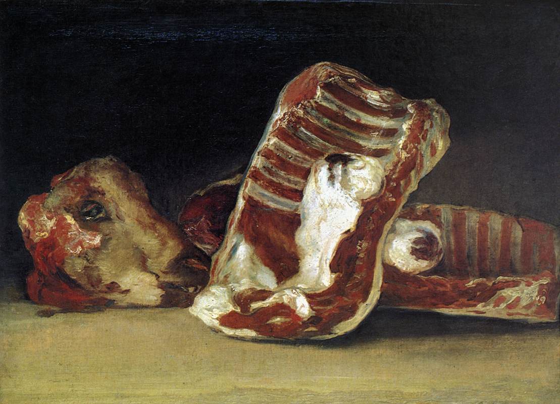 1109x800 Food Culture Index Goya's Still Life, A Butcher's Counter - Butcher Painting