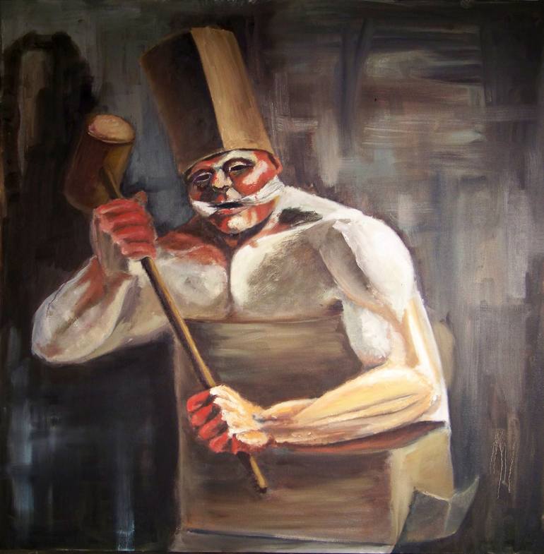 770x785 Saatchi Art The Butcher Painting By Adam Vettraino - Butcher Painting