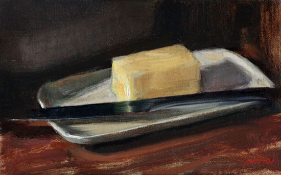 550x343 Paintings By Justin Clayton Butter On Dish - Butter Painting