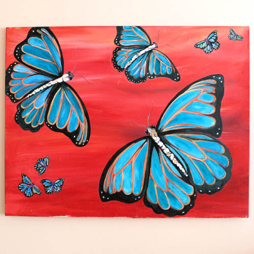 500x500 Butterfly Acrylic Painting Go Fli - Butterfly Acrylic Painting