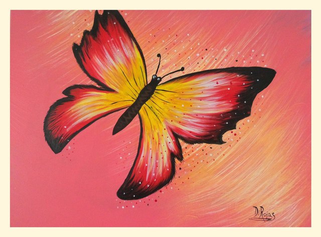 640x474 Diana Rojas Artwork Mystic Butterfly Original Painting Acrylic - Butterfly Acrylic Painting