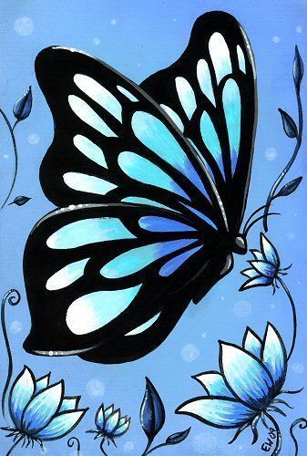 337x500 Easy Acrylic Painting On Canvas Painting Was Made - Butterfly Acrylic Painting